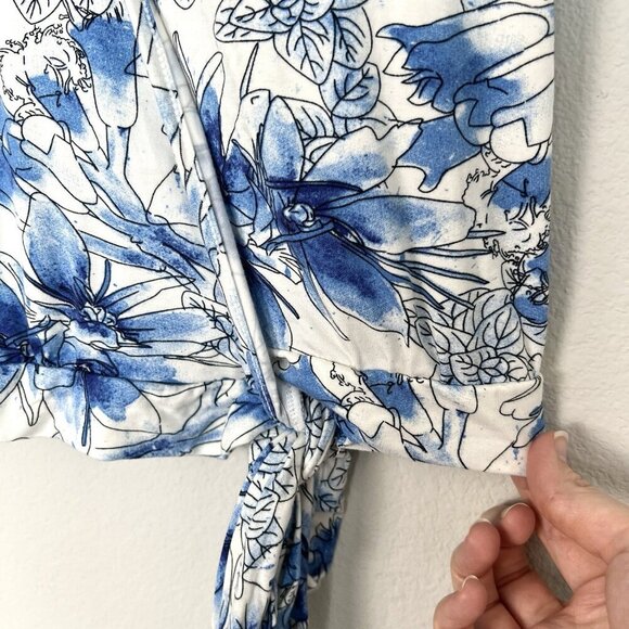 Peach Clothing Katerina Top Santorini Floral Bamboo Knit Large UV Protection - Picture 3 of 9